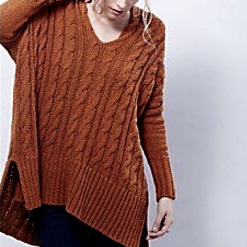 Free People cable knit tunic sweater